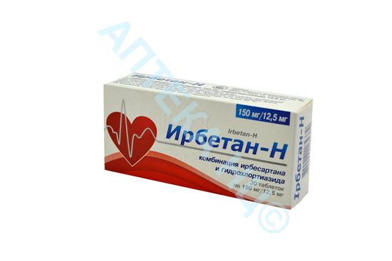 Ирбетан-Н 150мг/12,5мг №30 таб.(Ирбесартан+гидрохлортиазид) Производитель: Украина Киевский витаминный завод